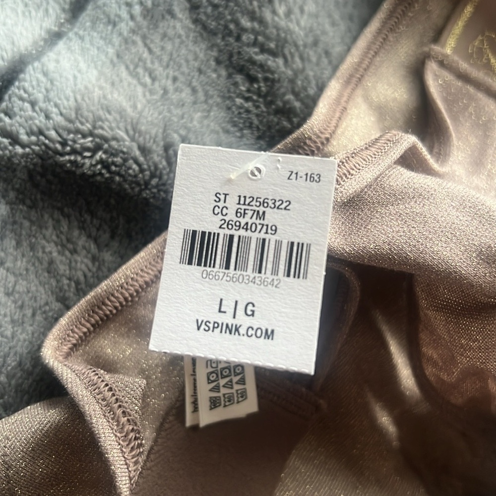 Vs cotton thong size large color iced coffee brand new